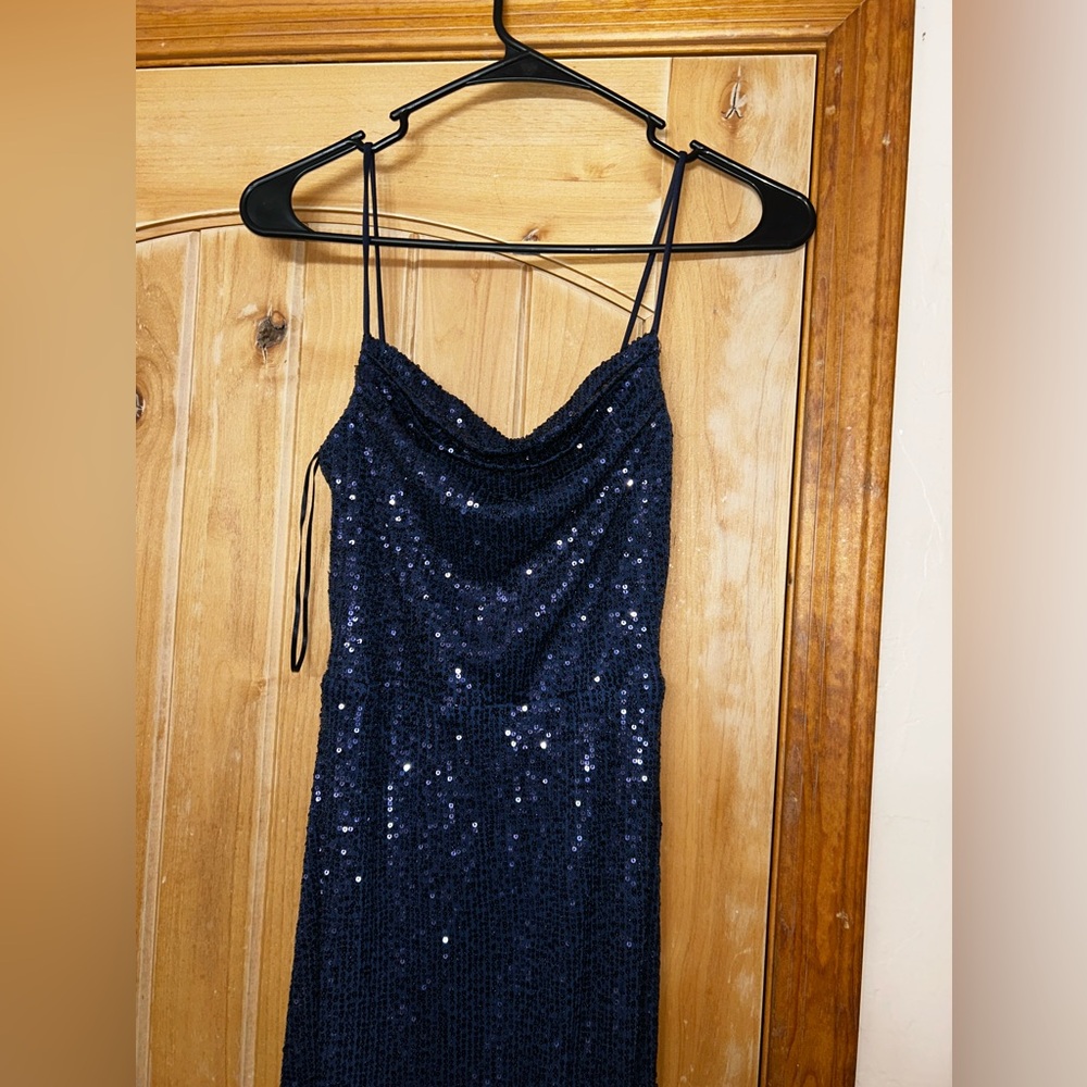 Windsor Blue Sequined Prom Dress